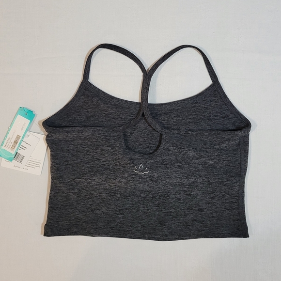 Beyond Yoga Women's M Harlow Space Dye Crop Performance Tank in Black - Picture 2 of 8